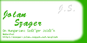 jolan szager business card